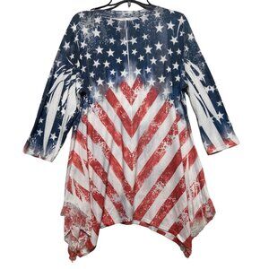 CAL STYLE XL Patriotic FEMININE TOP